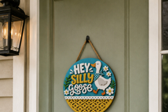 Silly Goose Door Hanger SVG | Laser Cut Goose Porch Sign Product Image 9