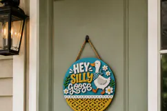 Silly Goose Door Hanger SVG | Laser Cut Goose Porch Sign Product Image 10