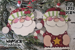 Silly Santa Duo Ornaments Laser SVG Product Image 1