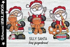 Silly Santa Loves Gingerbread Sublimation Clipart Set Product Image 1