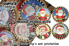 Silly Santa Mod Podge Ornaments SVG and Printables Product Image 1