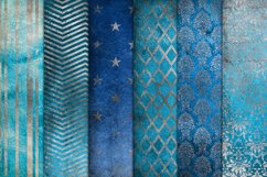 Silver &amp; Blue Distressed Vintage Patterns Product Image 7