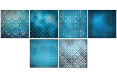 Silver &amp; Blue Distressed Vintage Patterns Product Image 3