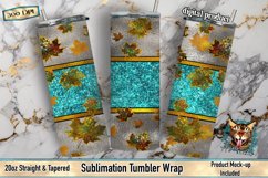 Silver Foil, Glitter Tumbler, Fall Sublimation, Fall Leaves