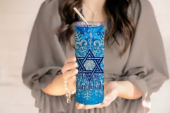 Silver Glitter Snowflake Tumbler, Star of David 20oz Tumbler Product Image 3