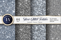 Silver Glitter Texture Sparkling Foil Digital Paper Product Image 1
