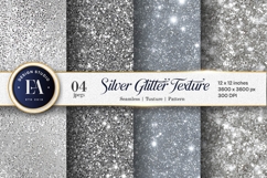 Silver Sparkle Foil Glitter Texture Shine Digital Paper Product Image 1