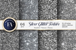 Silver Glitter Texture Sparkling Foil Digital Paper Product Image 1