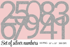 Silver Glitter Numbers PNG Sparkling Metallic Digits Product Image 1
