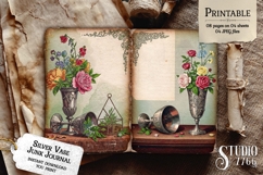 Silver Vase Junk Journal Pages Product Image 2