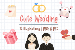 Cute Wedding Illustrations Graphic Product Image 1