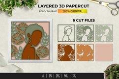 African Woman, Floral 3D Shadowbox Layered Papercut Product Image 1