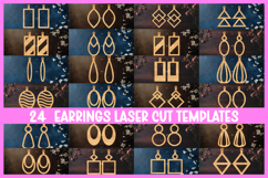 24 Earrings Laser Cut Template SVG File Product Image 1