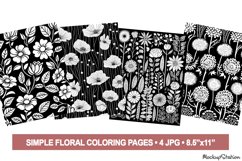 Floral Coloring Pages for Adults, Flowers Printable Designs Product Image 1
