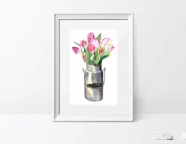 Watercolor tulips clipart.Spring flowers.Sublimation designs Product Image 5