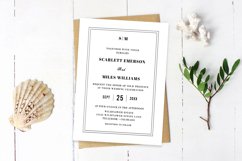 Simple Monogram White Wedding Invitation Product Image 1