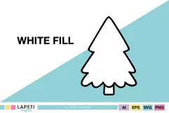 Christmas tree outline designs in four different festive tree shapes