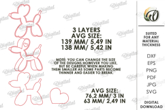 3D Simple Stand Decor Laser Cut. Home Decor. Balloon Dog SVG Product Image 2