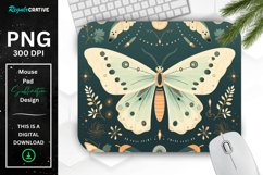 Simple Vintage Mystical Moth Mouse Pad Product Image 1