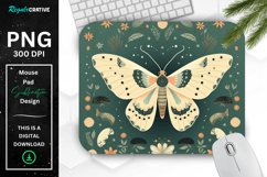 Simple Vintage Mystical Moth Mouse Pad Product Image 1