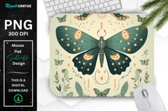 Simple Vintage Mystical Moth Mouse Pad Product Image 1