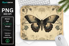 Simple Vintage Mystical Moth Mouse Pad Product Image 1