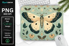 Simple Vintage Mystical Moth Mouse Pad Product Image 1