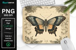 Simple Vintage Mystical Moth Mouse Pad Product Image 1