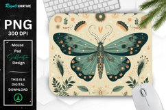 Simple Vintage Mystical Moth Mouse Pad Product Image 1