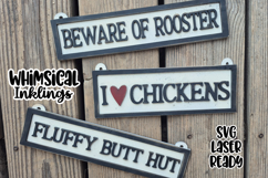 Simple I Love Chickens Signs Laser SVG&#039;s Product Image 1