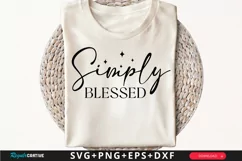 Simply Blessed SVG, Christian SVG Design, Faith SVG Product Image 1
