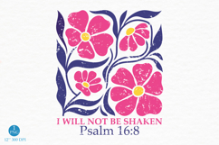 Religious Floral Quote PNG, Inspirational Design Product Image 1