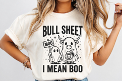Funny Halloween Fall Highland Cow Ghost SVG, Bullsheet Moo Product Image 3