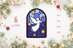 Singing Angel and Stars - Stained Glass SVG Product Image 1