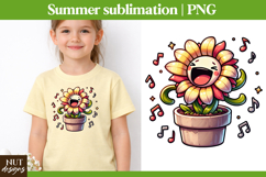 Singing Flower Summer sublimation happy flower clipart Product Image 1