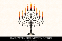 Halloween Candlestand Clipart PNG | Spooky Season Png Product Image 1