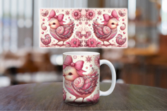Mug Wrap Sublimation - floral chicken Product Image 1