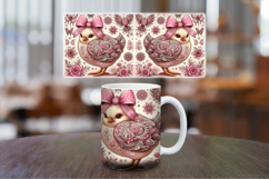 Mug Wrap Sublimation - floral chicken Product Image 1