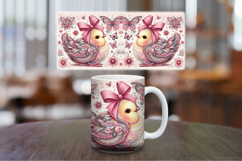 Mug Wrap Sublimation - floral chicken Product Image 1