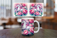 Mug Wrap Sublimation - floral unicorn Product Image 1