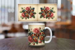 Mug Wrap Sublimation - floral butterfly Product Image 1