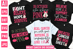 Breast Cancer SVG Design,In October we we Wear Pink 6 Design Product Image 1