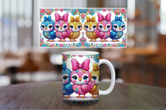 Mug Wrap Sublimation - colorful chickens Product Image 1