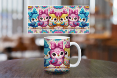 Mug Wrap Sublimation - colorful chickens Product Image 1