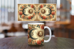 Mug Wrap Sublimation - boho sun and moon Product Image 1