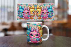 Mug Wrap Sublimation - colorful chickens Product Image 1