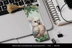 Printable Baby Cockatoo Bookmark | Australia Wildlife PNG Product Image 2
