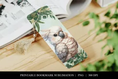 Printable Baby Cockatoo Bookmark | Australia Wildlife PNG Product Image 1