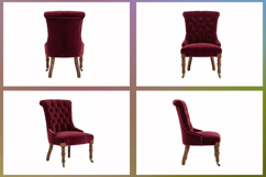 Burgundy velvet chairs showcasing luxurious design Set of 4 Product Image 2
