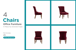 Burgundy velvet chairs showcasing luxurious design Set of 4 Product Image 1